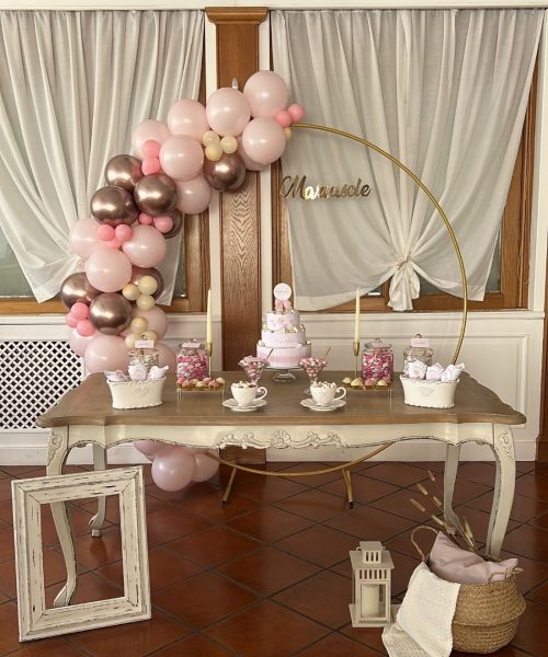 Sweet table battesimo shabby